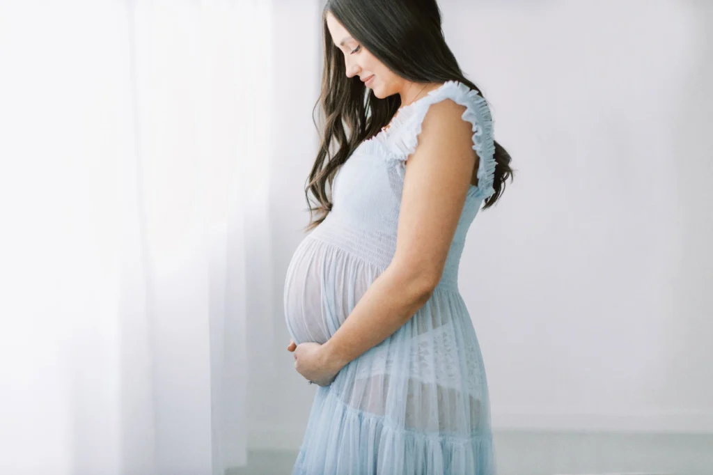 pregnant mom in Denver photography studio